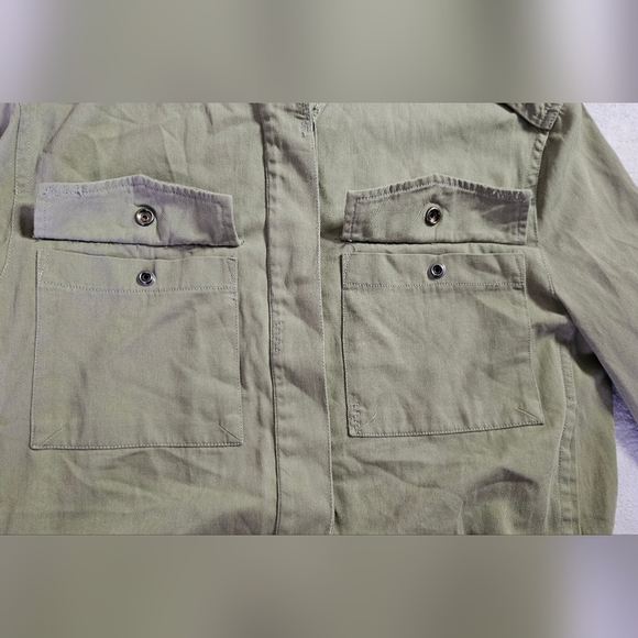 Zara Woman Outerwear Army Green Tassel Pom Fringe Boho Jacket - Picture 10 of 13